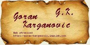 Goran Karganović vizit kartica